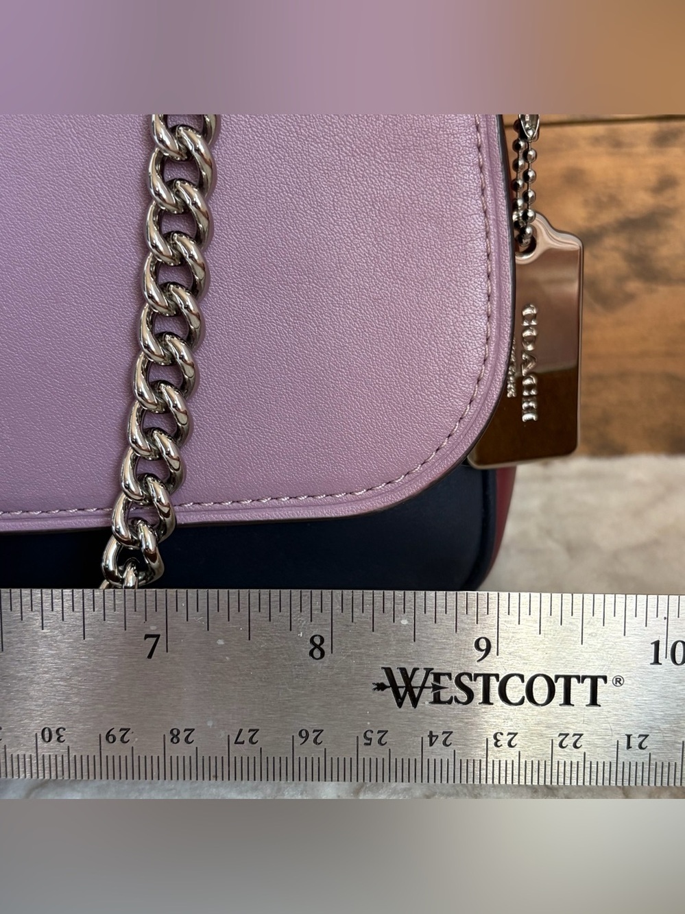 Coach Cassidy Colorblock Jasmine Multi Leather Chain Crossbody Shoulder Bag - Picture 7 of 16